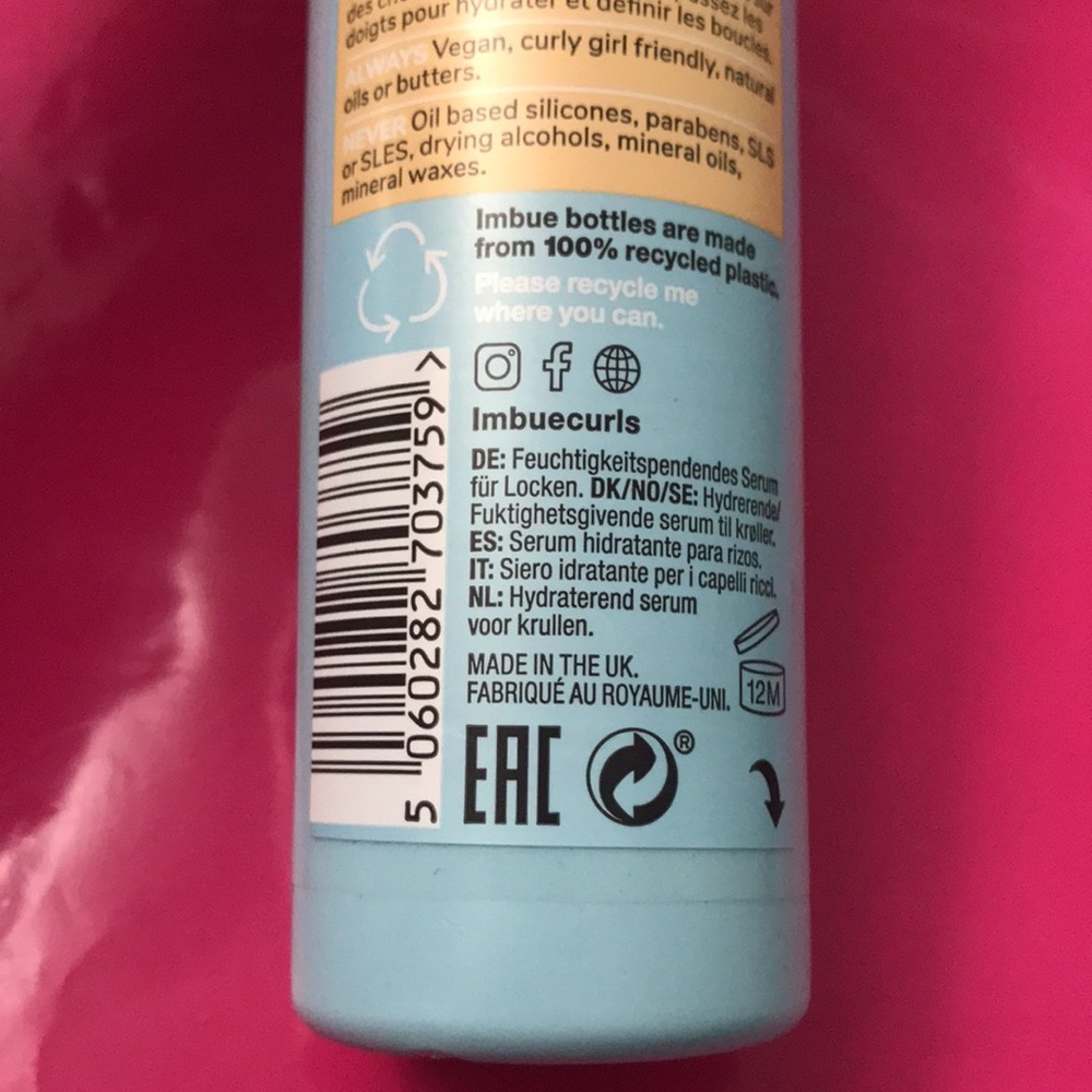 Imbue CURL ENERGISING HYDRATION SERUM 04 Finish enhance ,define,defrizz - Picture 7 of 11